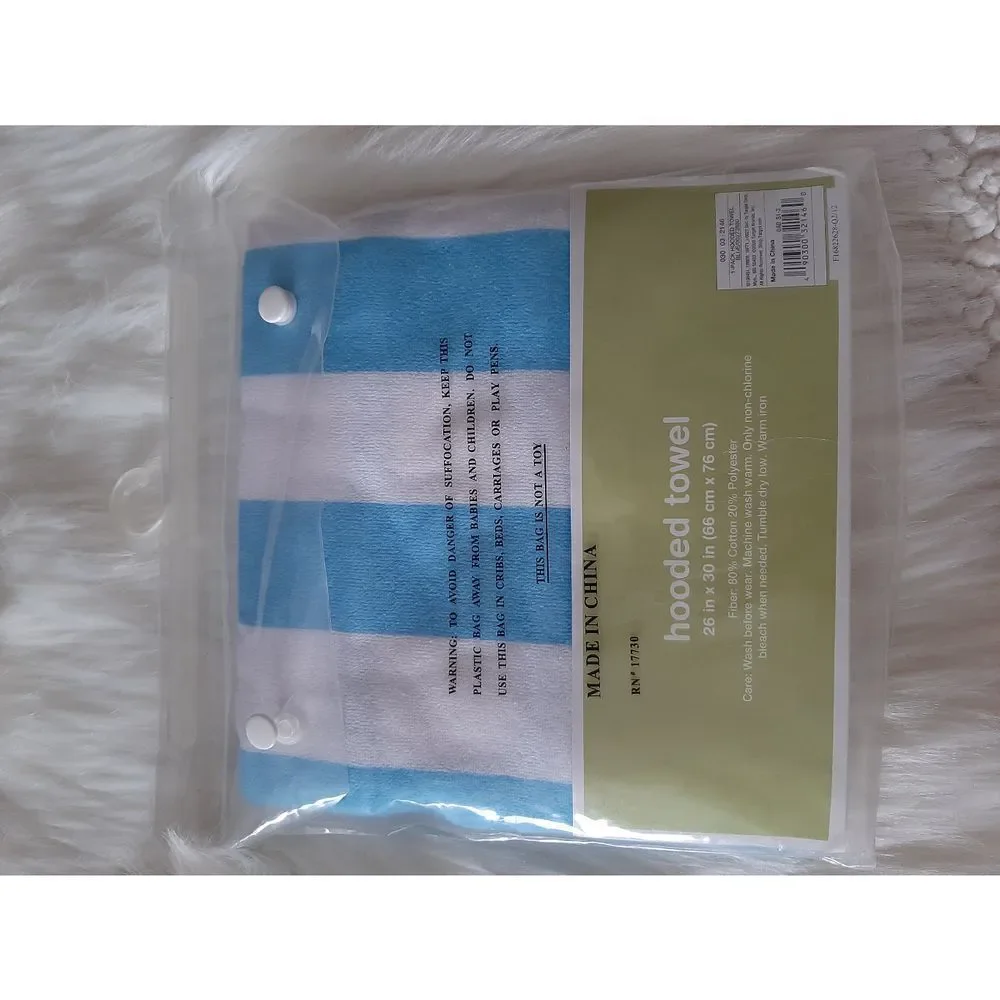 Circo hooded blue white striped towel 26X30